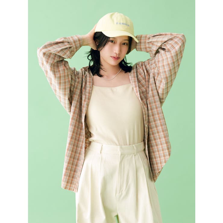 WEB限定】ルーズシルエットチェックシャツ[品番：MKSW0062428