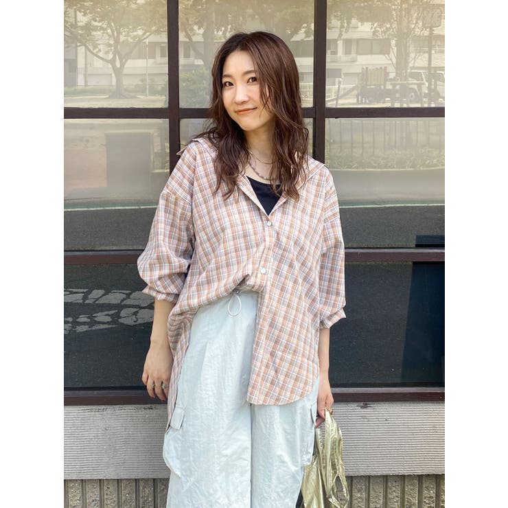 WEB限定】ルーズシルエットチェックシャツ[品番:MKSW0062428 WEB限定】ルーズシルエットチェックシャツ[品番:MKSW0062428