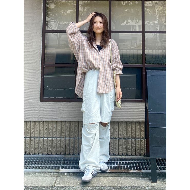 WEB限定】ルーズシルエットチェックシャツ[品番：MKSW0062428