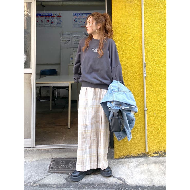 リネン混チェック柄パンツ | Ungrid | 詳細画像10 