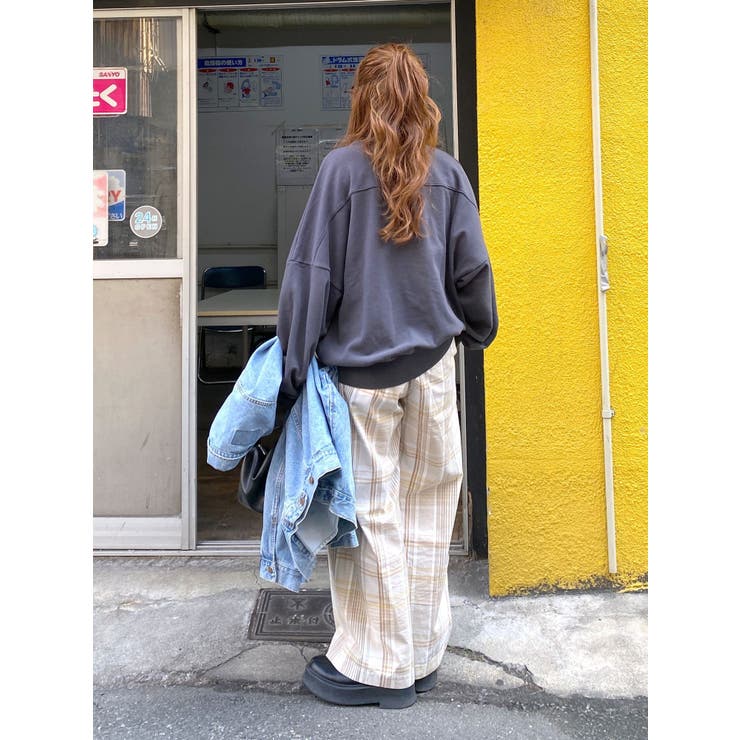 リネン混チェック柄パンツ | Ungrid | 詳細画像11 