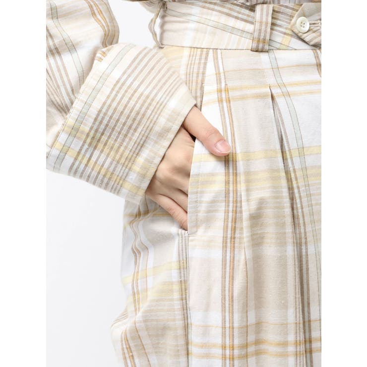 リネン混チェック柄パンツ | Ungrid | 詳細画像32 