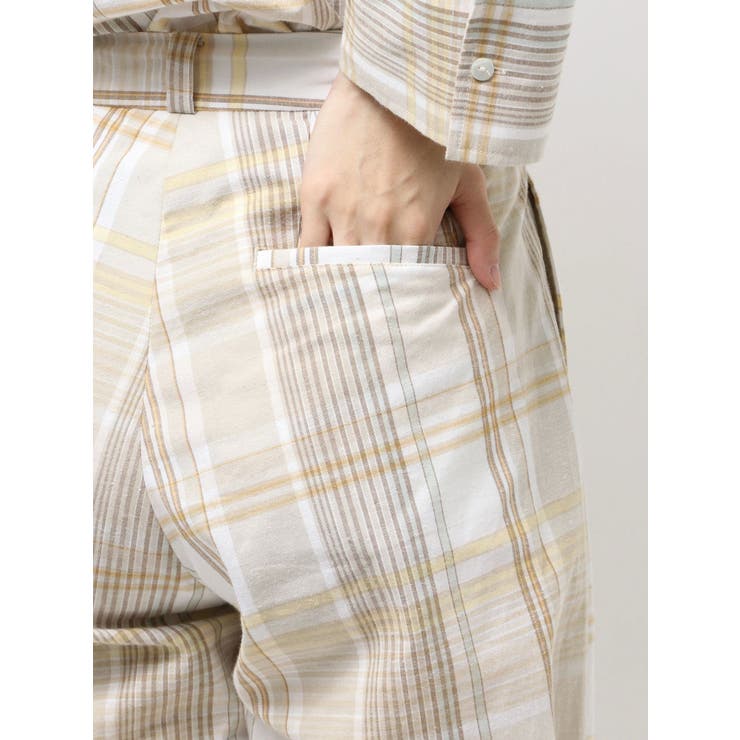 リネン混チェック柄パンツ | Ungrid | 詳細画像33 