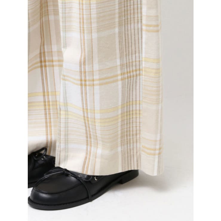 リネン混チェック柄パンツ | Ungrid | 詳細画像34 