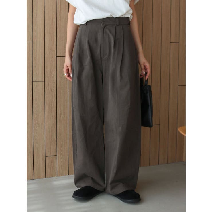 チャコールグレー | コクーンチノパンツ | Ungrid