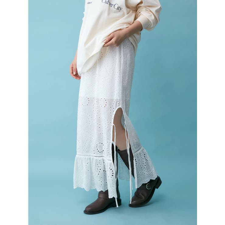 カットワークレースコンビスカート | Ungrid | 詳細画像13 