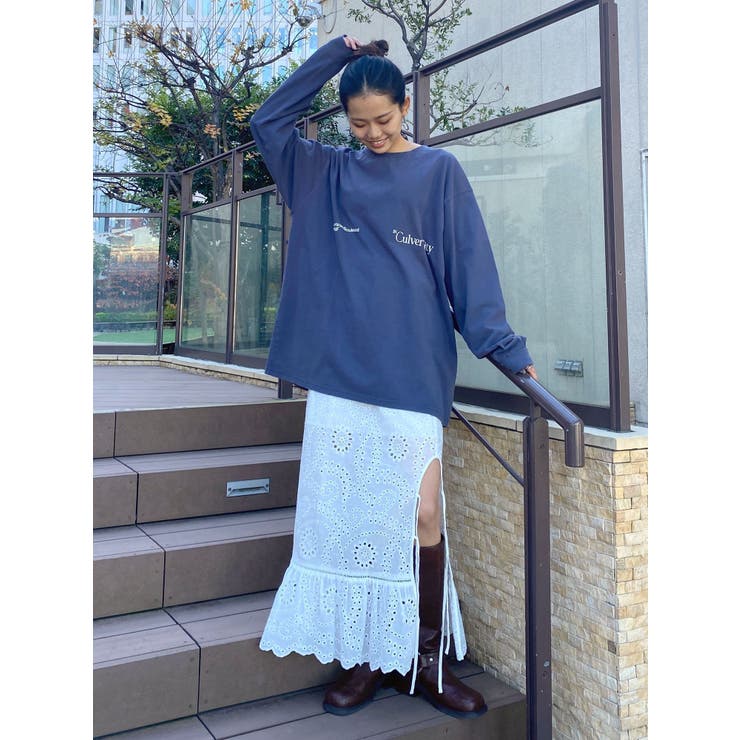 アングリッド　カットワークレースコンビスカート カットワークレースコンビスカート[品番：MKSW0061540]｜Ungrid