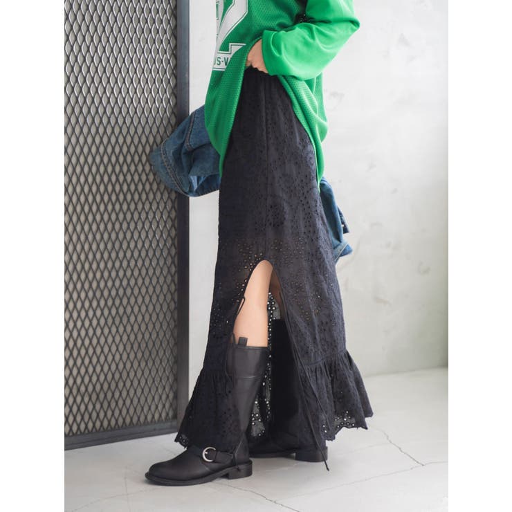 アングリッド　カットワークレースコンビスカート カットワークレースコンビスカート[品番：MKSW0061540]｜Ungrid