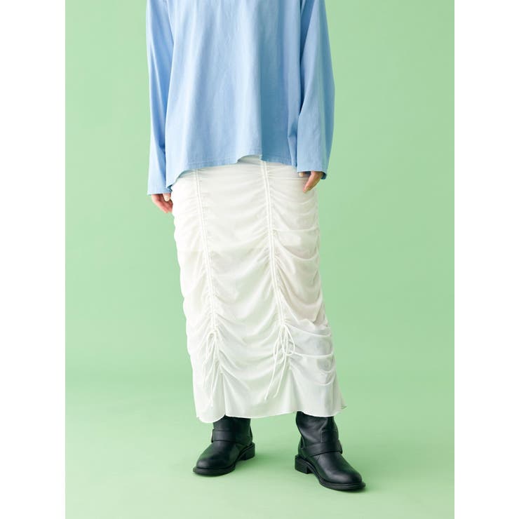 【WEB限定】シャーリングデザインスカート | Ungrid | 詳細画像1 