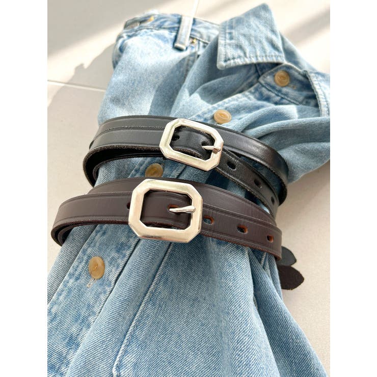 ブラック | レザーロングベルト | Ungrid