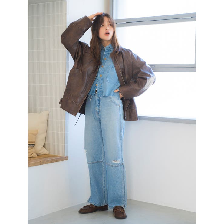 ヘムスリットクラッシュデザインデニム | Ungrid | 詳細画像14 