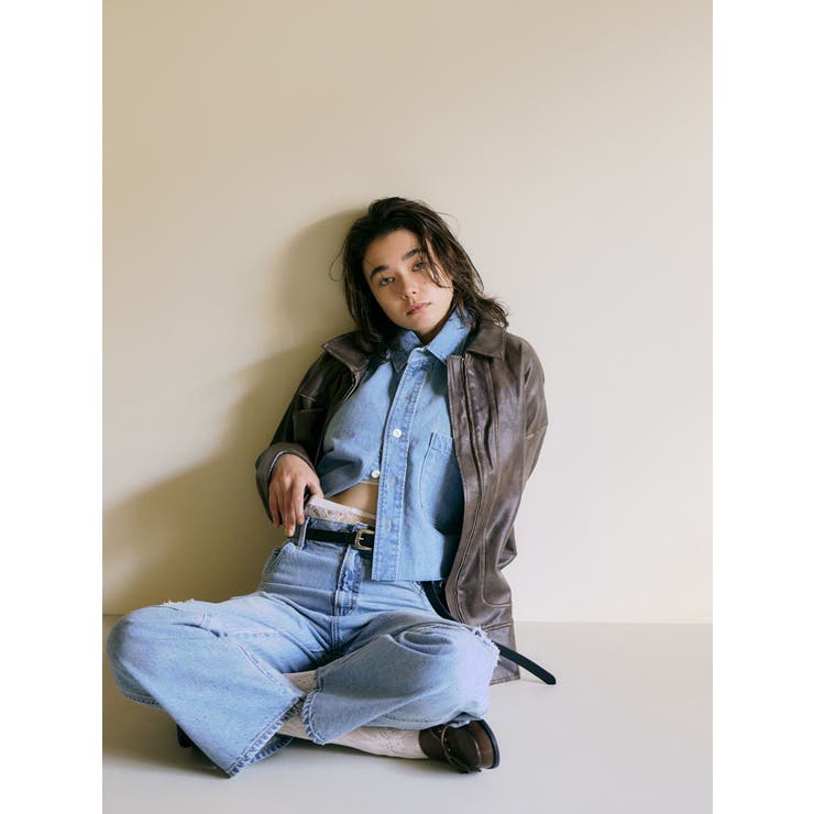 ヘムスリットクラッシュデザインデニム | Ungrid | 詳細画像4 