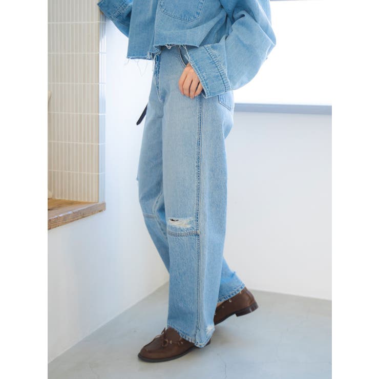 ヘムスリットクラッシュデザインデニム | Ungrid | 詳細画像5 