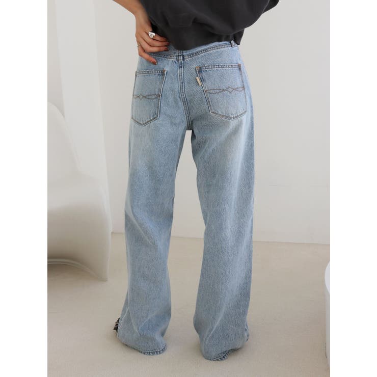 WEB限定】ハイウエストワイドストレートデニム[品番：MKSW0062423