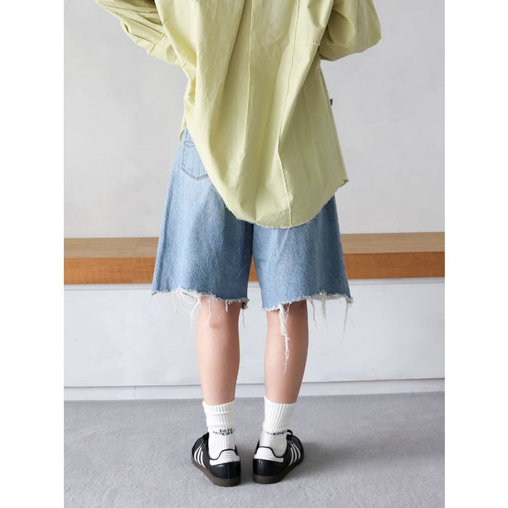 クラッシュデザインデニムハーフパンツ | Ungrid | 詳細画像15 