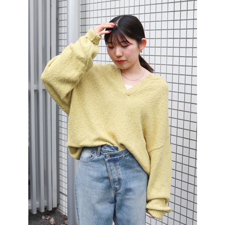 新品Ungridラインルーズニット♡ Ungrid（アングリッド） ニット セーター スラブルーズニット