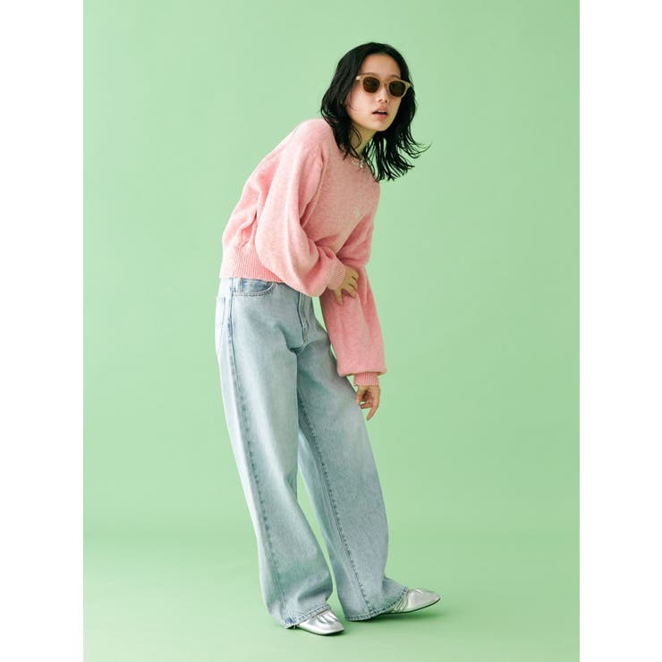 【WEB限定】エンブロイダリーコットン混スラブニット | Ungrid | 詳細画像10 