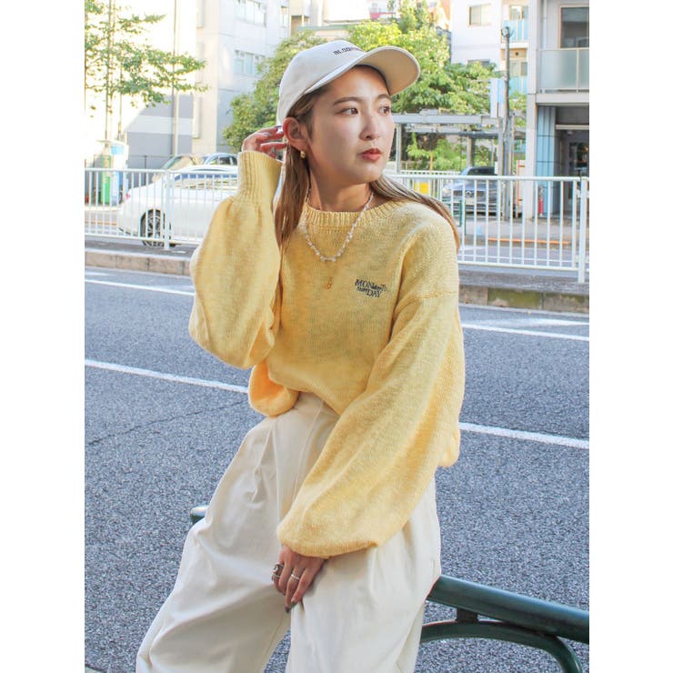 【WEB限定】エンブロイダリーコットン混スラブニット | Ungrid | 詳細画像14 