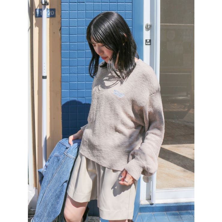 【WEB限定】エンブロイダリーコットン混スラブニット | Ungrid | 詳細画像22 