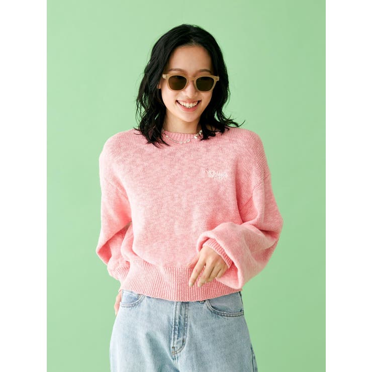 【WEB限定】エンブロイダリーコットン混スラブニット | Ungrid | 詳細画像7 