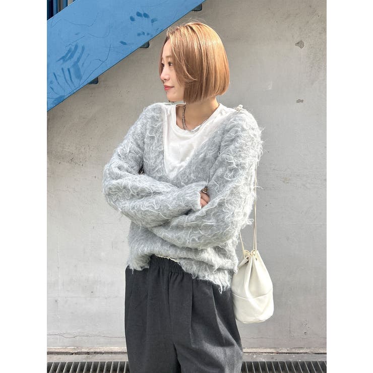 Vネック起毛ルーズニット[品番：MKSW0062331]｜Ungrid（アン