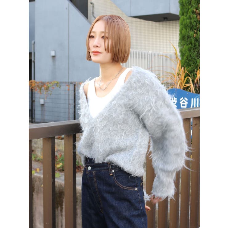 Vネック起毛ルーズニット | Ungrid | 詳細画像20 