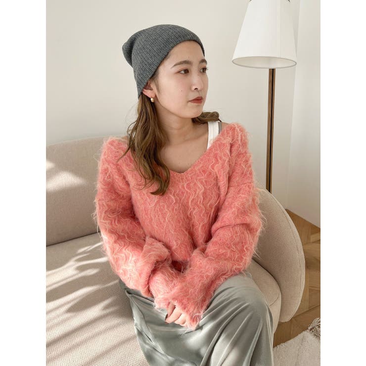 Vネック起毛ルーズニット | Ungrid | 詳細画像24 