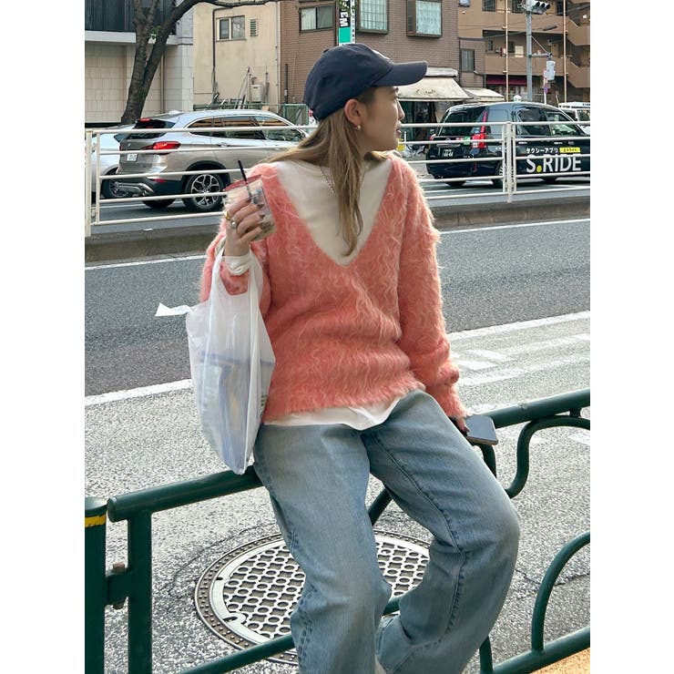 Vネック起毛ルーズニット | Ungrid | 詳細画像28 