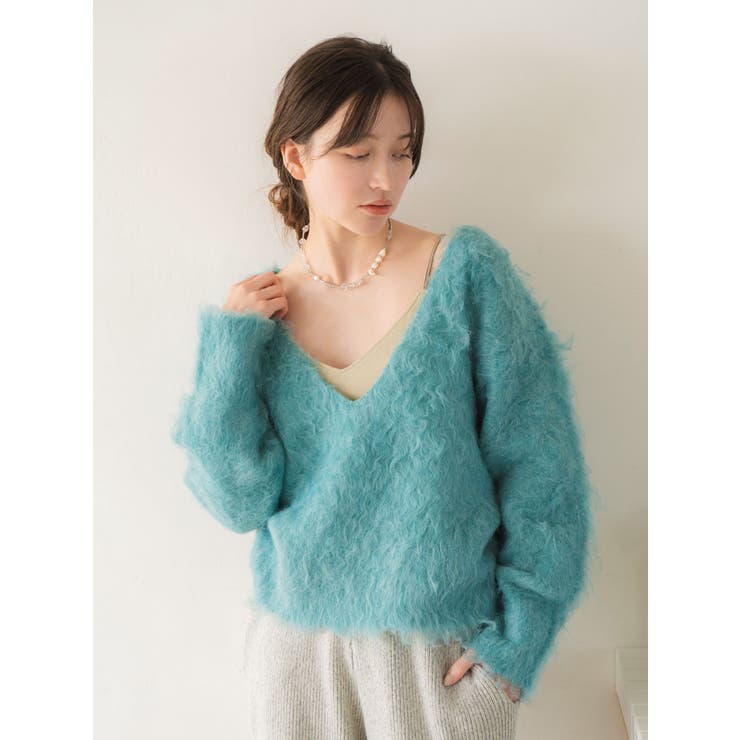 Vネック起毛ルーズニット | Ungrid | 詳細画像31 