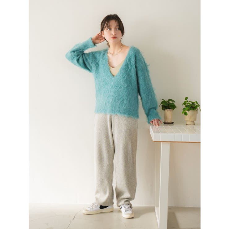 Vネック起毛ルーズニット | Ungrid | 詳細画像32 