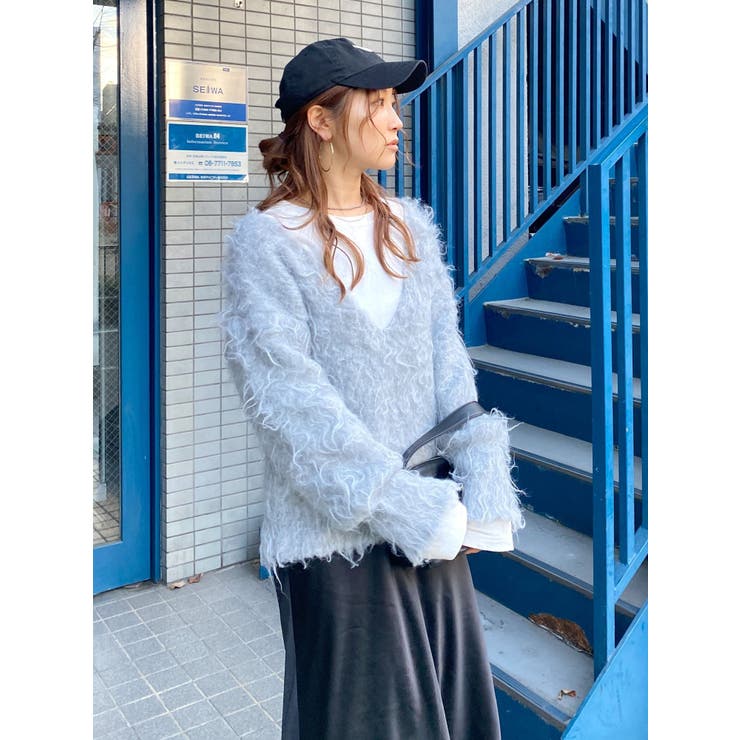 Vネック起毛ルーズニット | Ungrid | 詳細画像45 