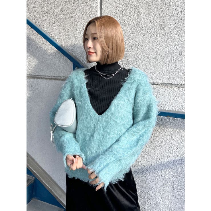 Vネック起毛ルーズニット | Ungrid | 詳細画像49 