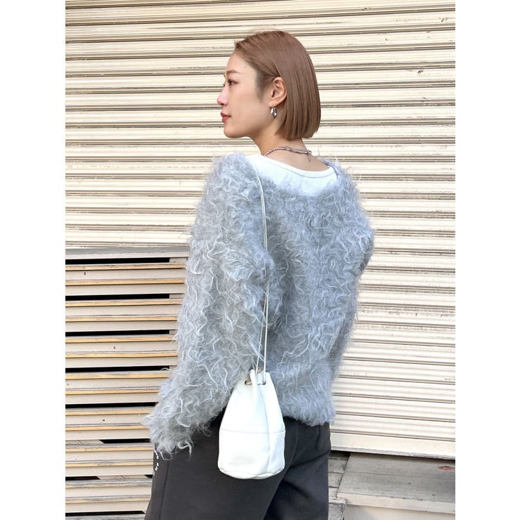 Vネック起毛ルーズニット | Ungrid | 詳細画像9 