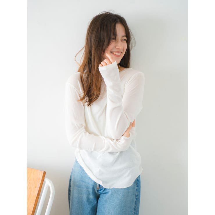 オフホワイト | シアーフィットロングスリーブTee | Ungrid