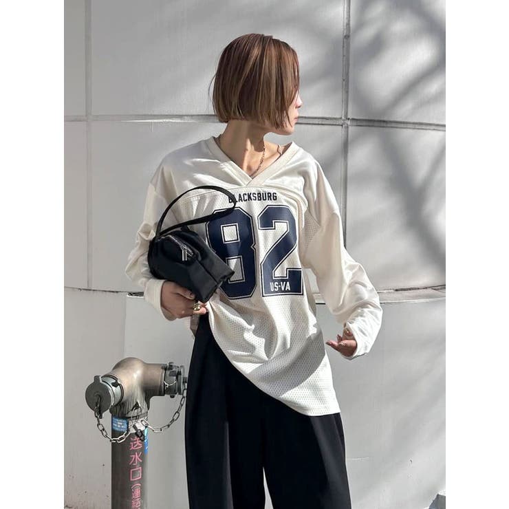 メッシュコンビナンバリングロングスリーブTee | Ungrid | 詳細画像17 