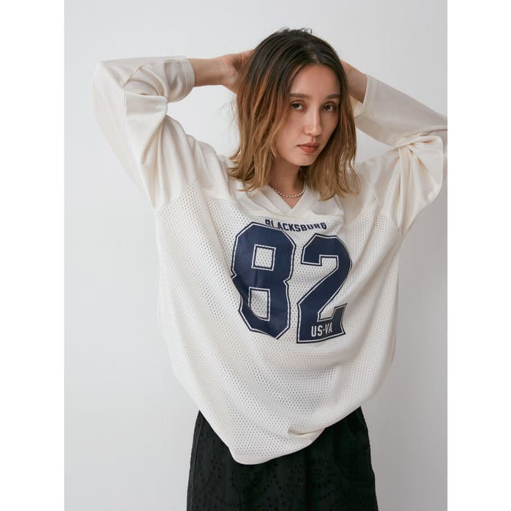 メッシュコンビナンバリングロングスリーブTee | Ungrid | 詳細画像20 