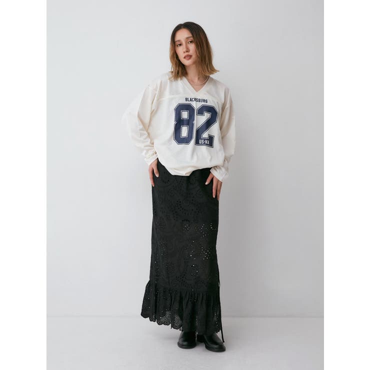 メッシュコンビナンバリングロングスリーブTee | Ungrid | 詳細画像23 