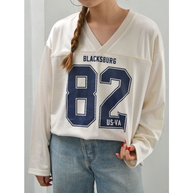 メッシュコンビナンバリングロングスリーブTee | Ungrid | 詳細画像32 