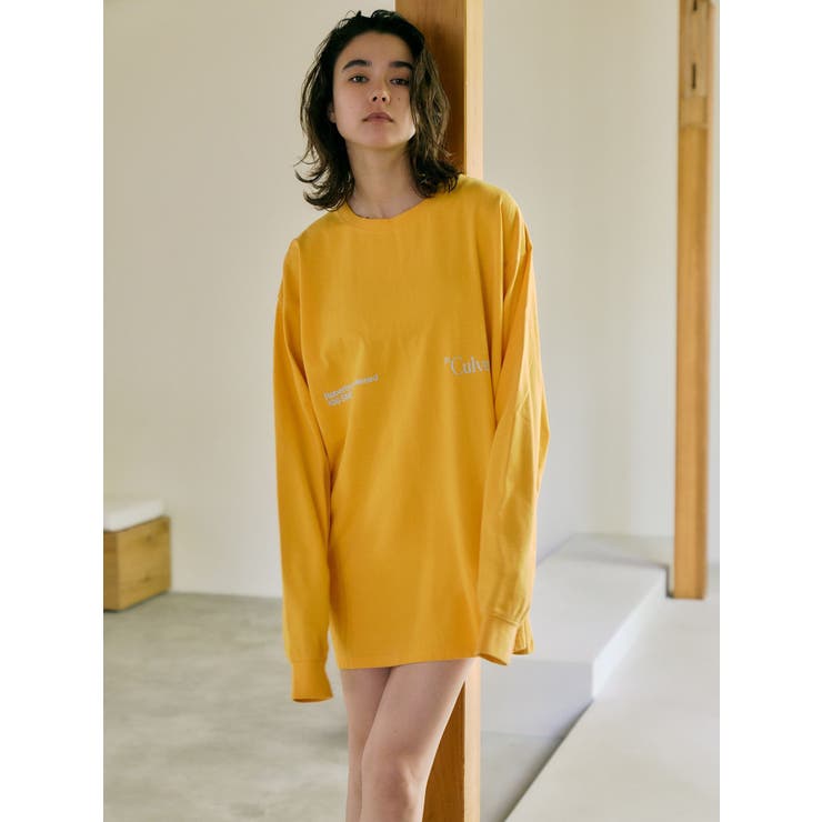 オレンジ | ヴィンテージウォッシュロゴロングスリーブTee | Ungrid