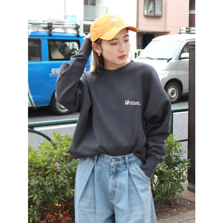ungrid NCU ルーズシルエットロゴ スウェット　完売　チャコールグレー Ungrid レディース メンズ トレーナー アングリッド UNISEX/ユニ