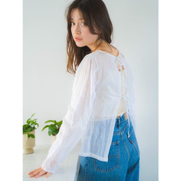 コットンオーガンジー2Wayブラウス | Ungrid | 詳細画像10 