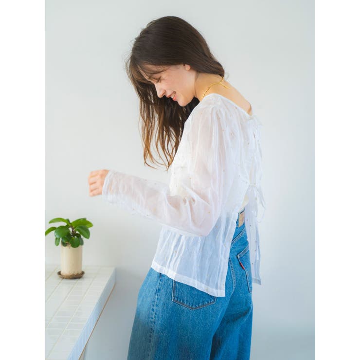 コットンオーガンジー2Wayブラウス | Ungrid | 詳細画像9 