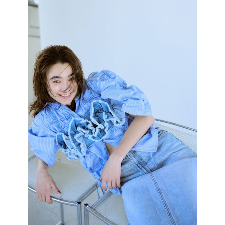 再入荷！】フリルデザインデニムビスチェ[品番：MKSW0063288