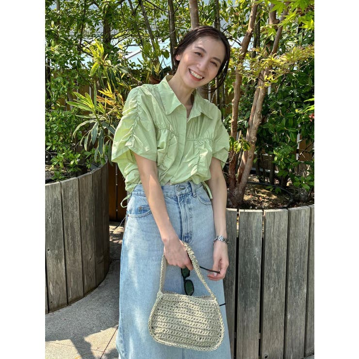 ギャザーデザインハーフスリーブシャツ | Ungrid | 詳細画像13 