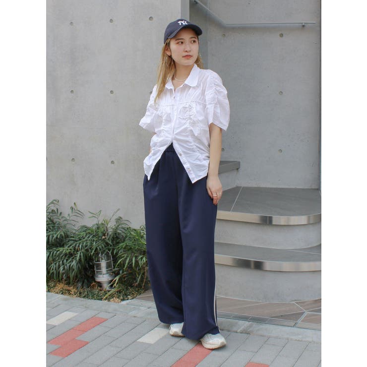 ギャザーデザインハーフスリーブシャツ | Ungrid | 詳細画像17 