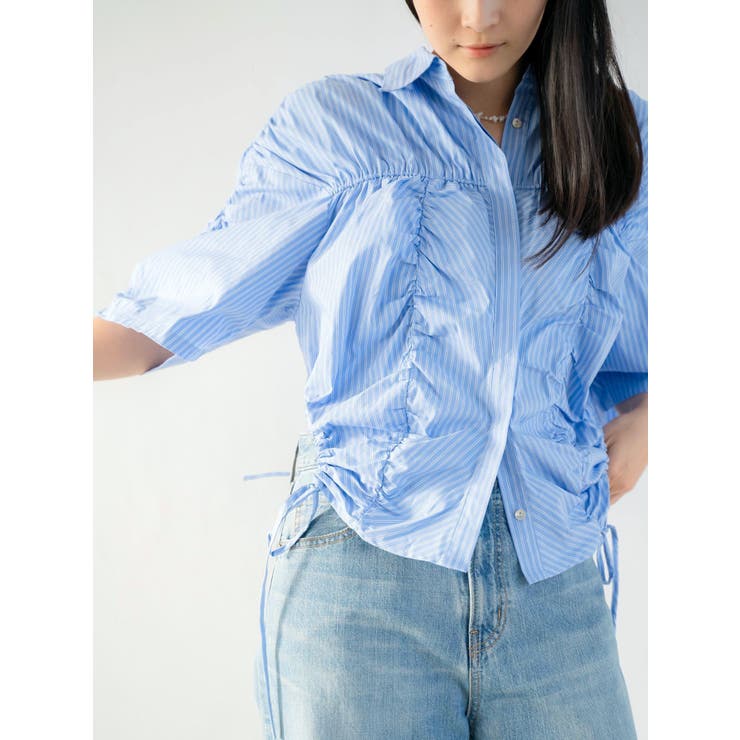 ギャザーデザインハーフスリーブシャツ | Ungrid | 詳細画像20 