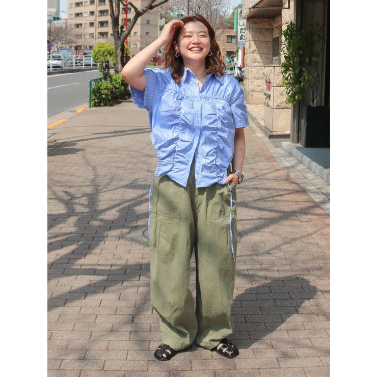 ギャザーデザインハーフスリーブシャツ | Ungrid | 詳細画像36 