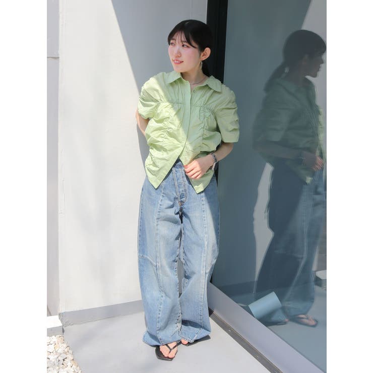 ギャザーデザインハーフスリーブシャツ | Ungrid | 詳細画像38 