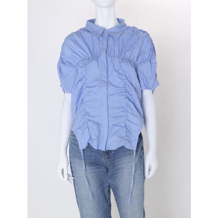 ギャザーデザインハーフスリーブシャツ | Ungrid | 詳細画像48 