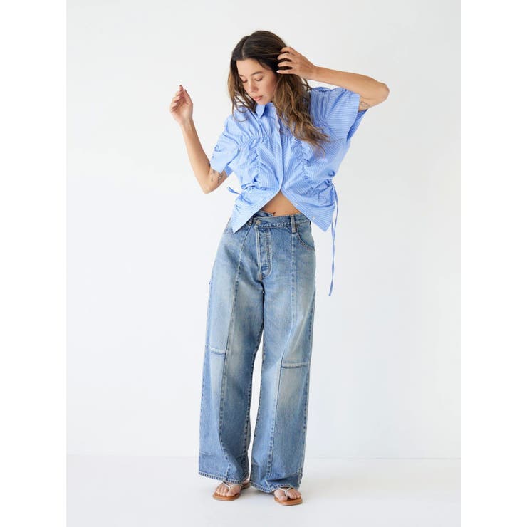 ギャザーデザインハーフスリーブシャツ | Ungrid | 詳細画像8 